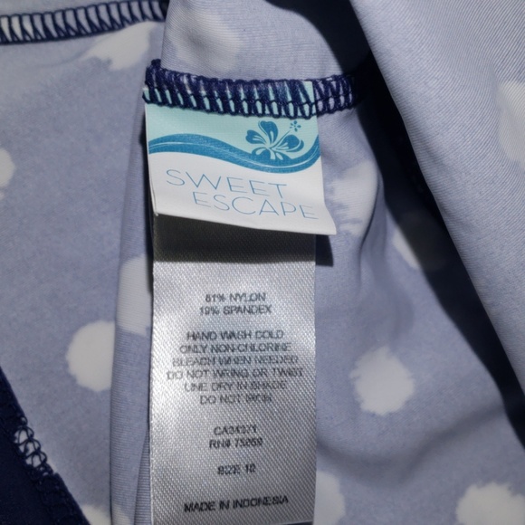 Sweet Escape Bikini/Tankini Top Size 10 - Picture 3 of 6